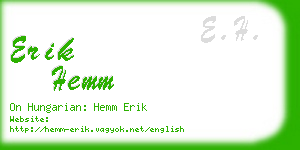 erik hemm business card